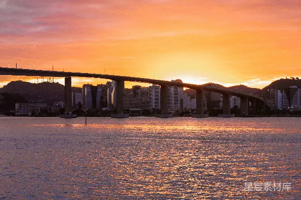 高清摄影 日落时分的城市全景