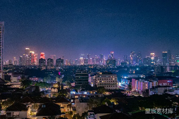 高清摄影 夜幕下的城市繁华
