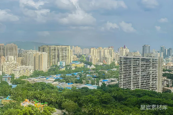 高清摄影 城市与绿洲的和谐共处