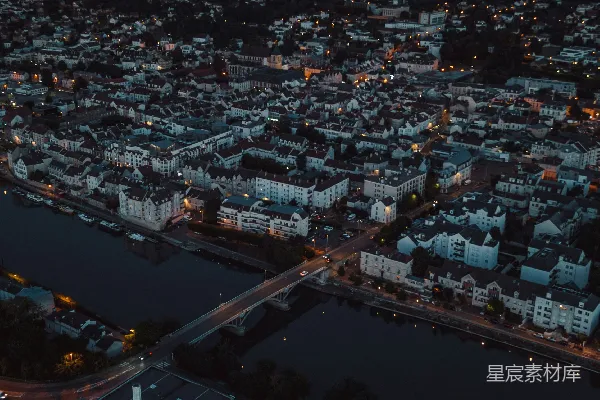 高清摄影 黄昏时分的城市全景