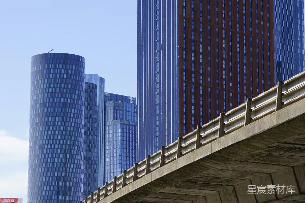 高清摄影 现代都市高楼与高架桥
