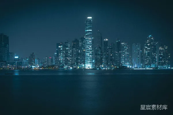 高清摄影 夜幕下的城市天际线