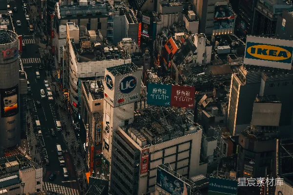高清摄影 东京街头俯瞰