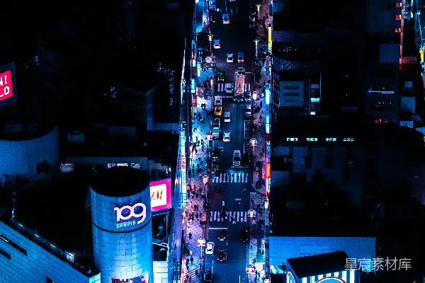 高清摄影 东京涩谷霓虹夜景