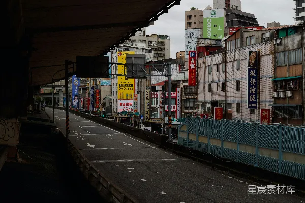 高清摄影 阴天下的城市街道