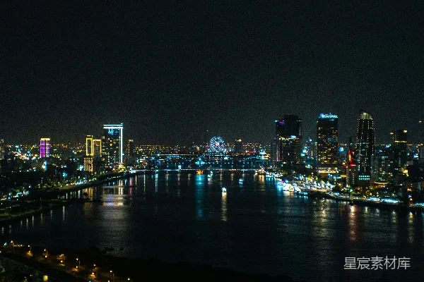 高清摄影 夜幕下的城市天际线
