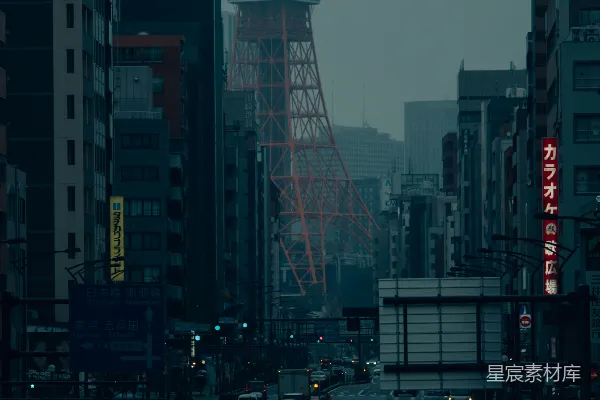 高清摄影 东京塔下的城市黄昏
