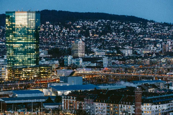 高清摄影 黄昏时分的城市全景
