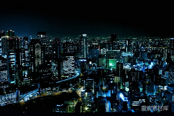 高清摄影 夜幕下的都市灯火