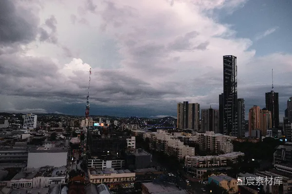 高清摄影 黄昏时分的城市全景