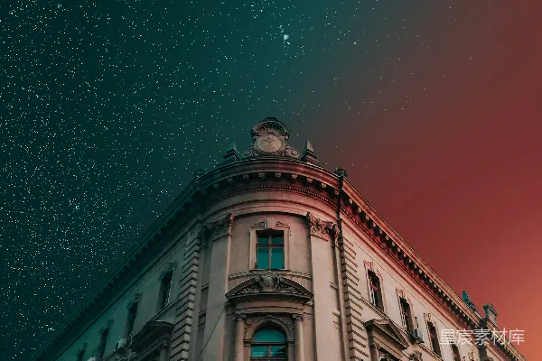 高清摄影 星空下的古典建筑