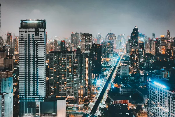 高清摄影 夜幕下的现代都市