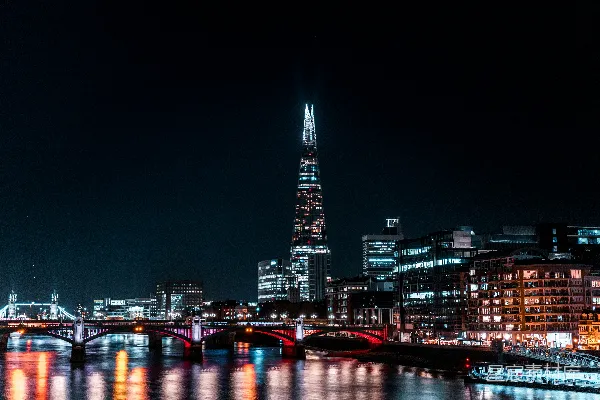高清摄影 伦敦夜景：碎片大厦与泰晤士河