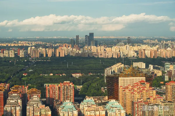 高清摄影 城市绿肺：高楼与绿地的和谐共生