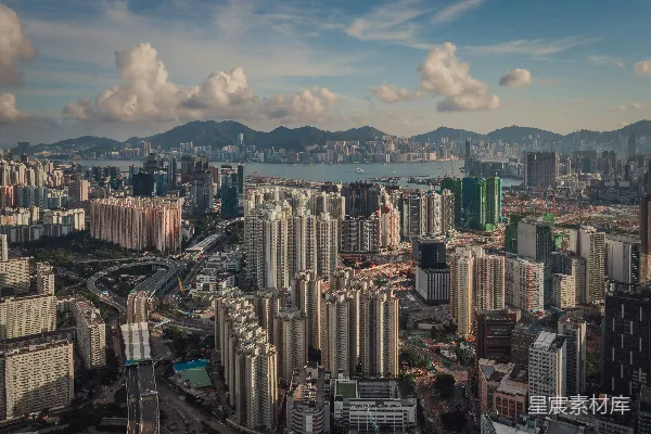 高清摄影 香港城市天际线俯瞰图