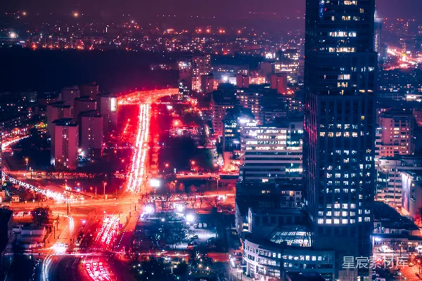 高清摄影 夜色中的城市光轨
