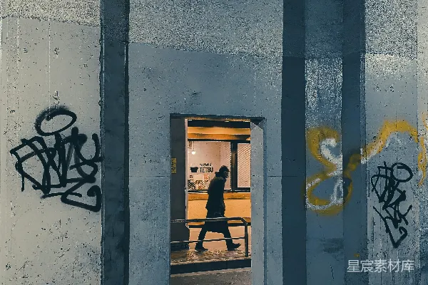 高清摄影 城市中的隧道与街头艺术