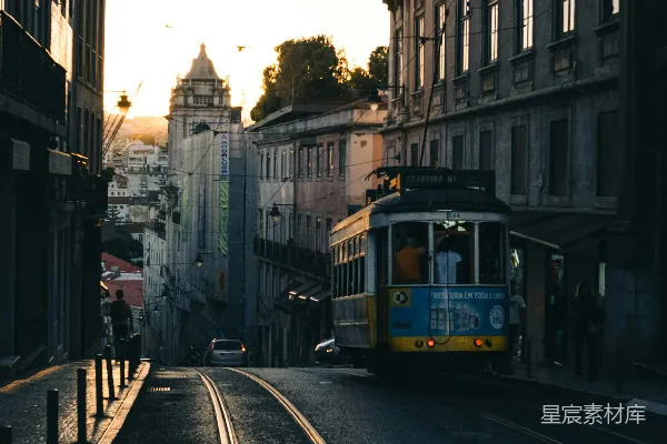 高清摄影 里斯本的夕阳街景