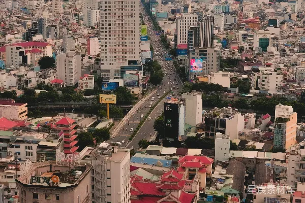 高清摄影 繁忙都市的空中俯瞰