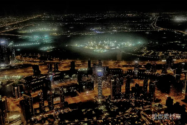 高清摄影 迪拜夜景全景