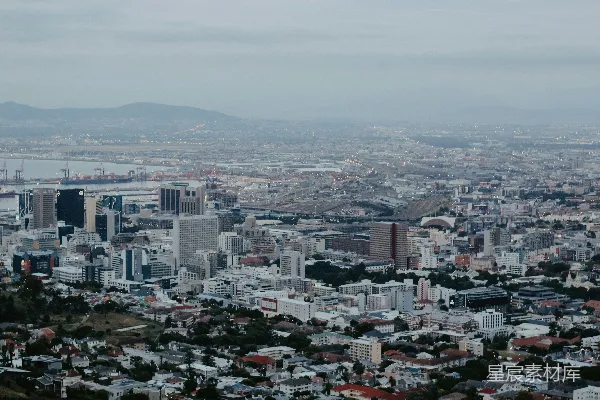 高清摄影 晨曦中的城市全景