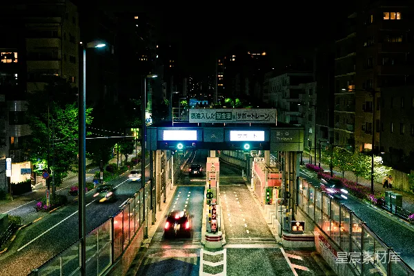 高清摄影 夜幕下的城市交通