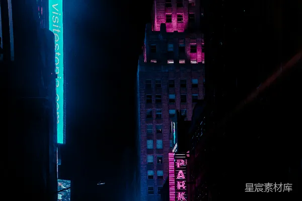 高清摄影 霓虹闪烁的城市夜景