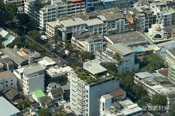 高清摄影 泰国曼谷市区鸟瞰