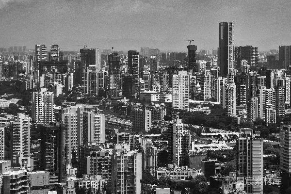 高清摄影 黑白的城市景观
