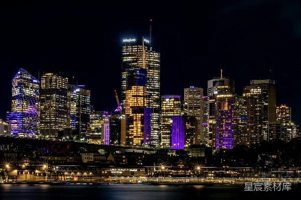 高清摄影 悉尼夜景：城市灯火璀璨
