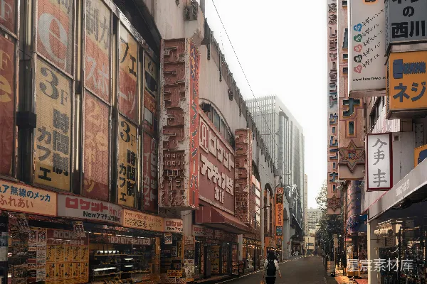 高清摄影 东京秋叶原的清晨街景