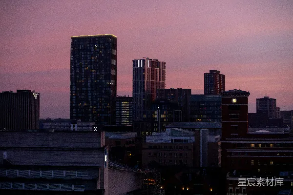 高清摄影 城市黄昏天际线