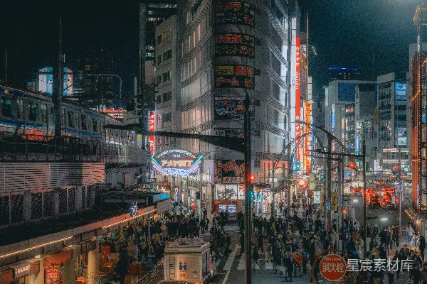 高清摄影 夜幕下的繁华都市