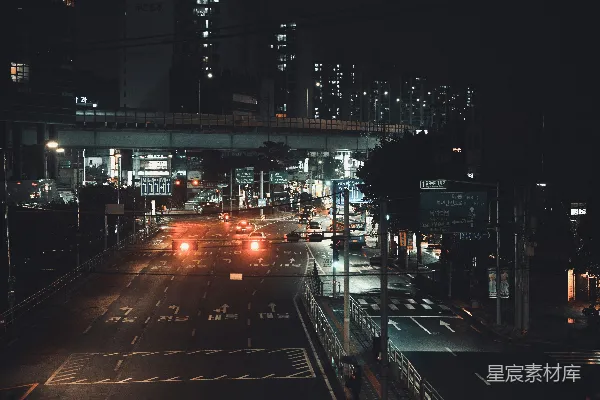 高清摄影 夜幕下的城市街景