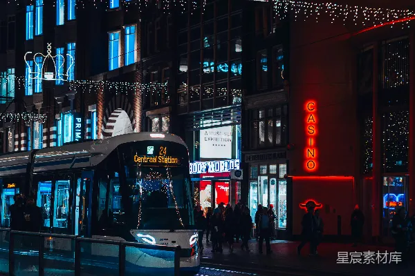 高清摄影 夜幕下的城市霓虹