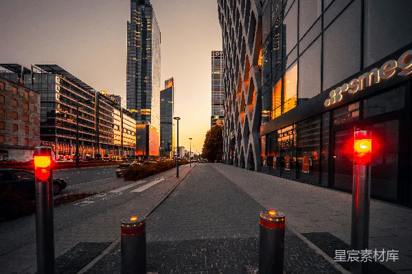 高清摄影 都市黄昏的街道