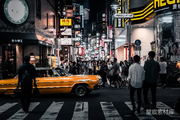 高清摄影 东京夜晚的繁华街道