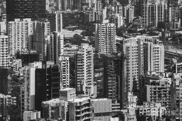 高清摄影 黑白城市的轮廓
