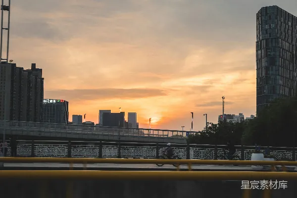 高清摄影 城市黄昏的剪影