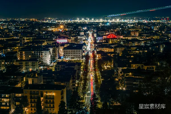 高清摄影 夜幕下的城市全景