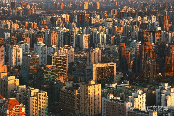 高清摄影 夕阳下的城市天际线