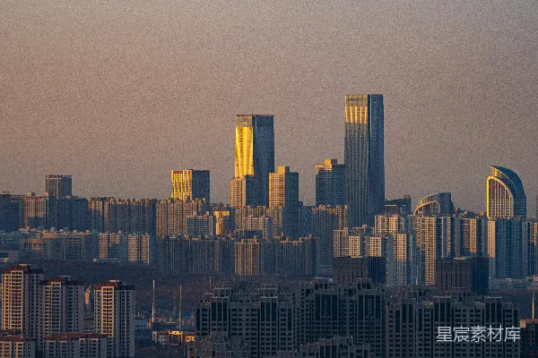 高清摄影 晨光中的城市天际线