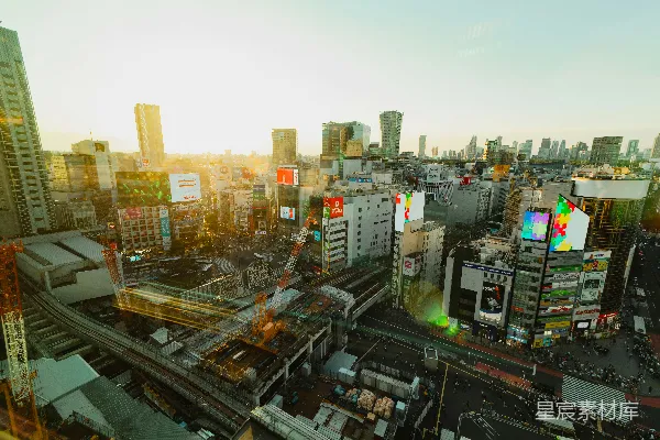 高清摄影 东京涩谷日落景观