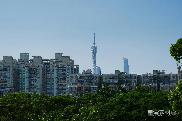 高清摄影 广州塔与城市景观