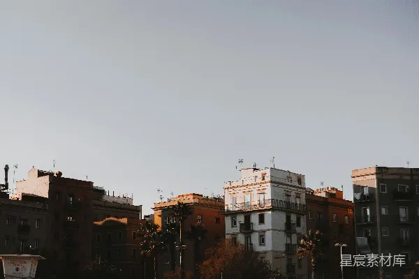 高清摄影 夕阳下的城市建筑