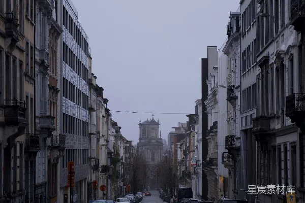 高清摄影 清晨的静谧街道