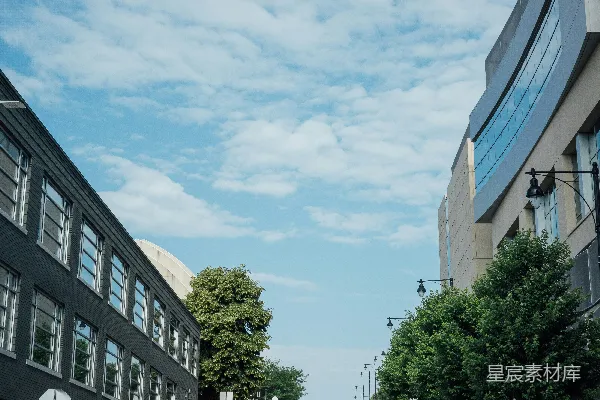 高清摄影 城市街道与蓝天