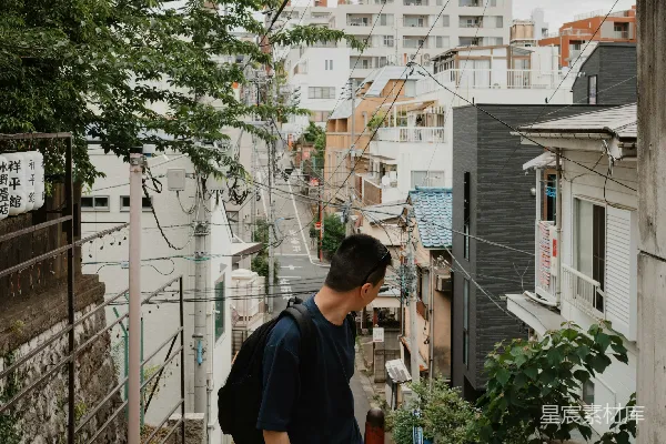 高清摄影 城市中的阶梯与背影