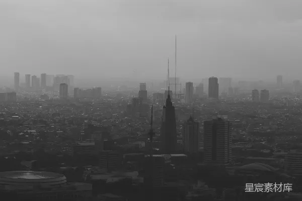 高清摄影 阴云密布的城市天际线