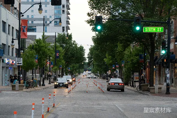 高清摄影 城市街道的清晨景象